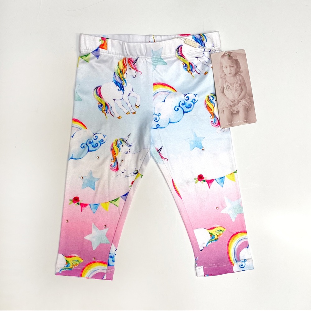 🦄 Baby Sara Baby Unicorn & Rainbow Leggings, NWT